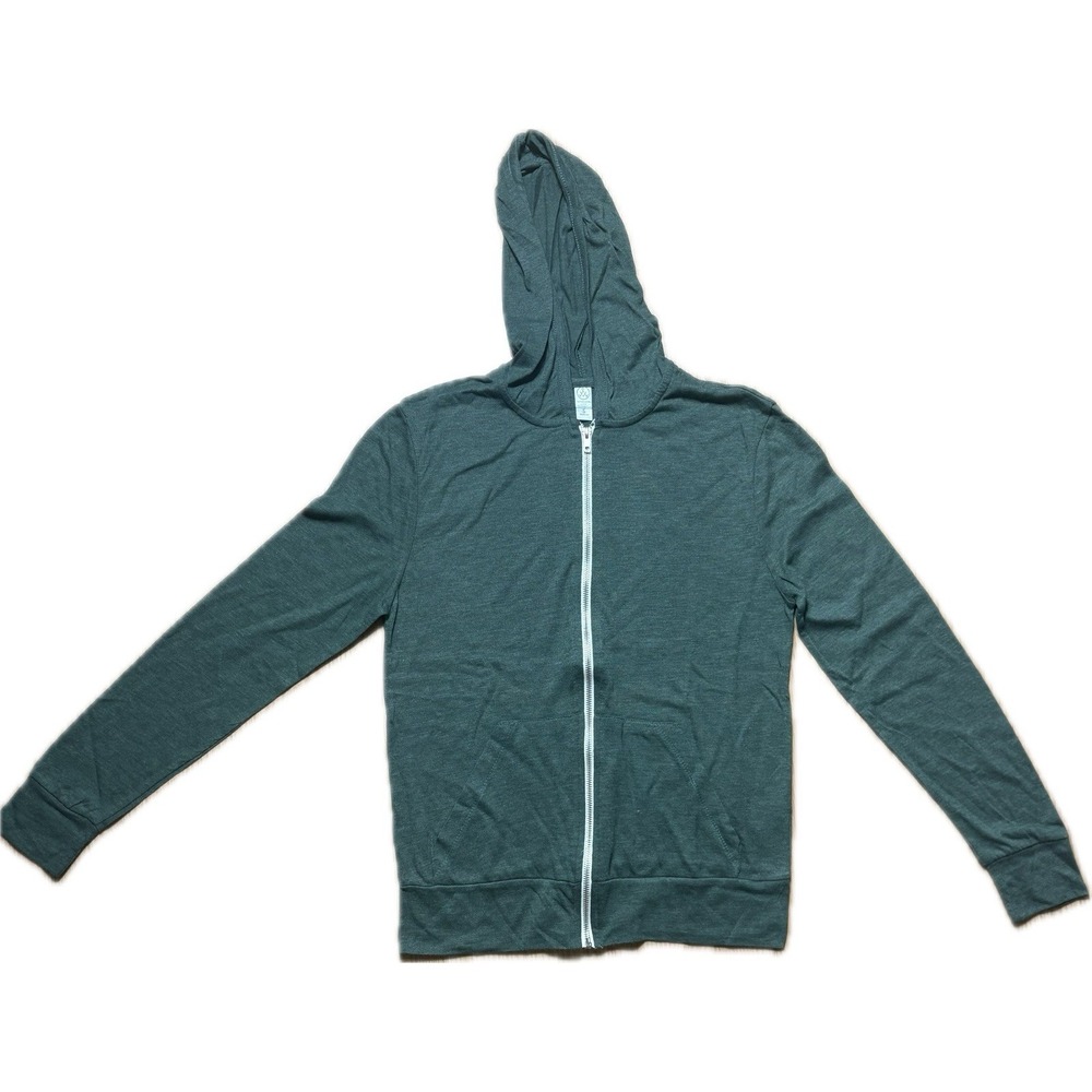 Alternative Apparel Green Full Zip Hoodie S Basics Soft Lightweight